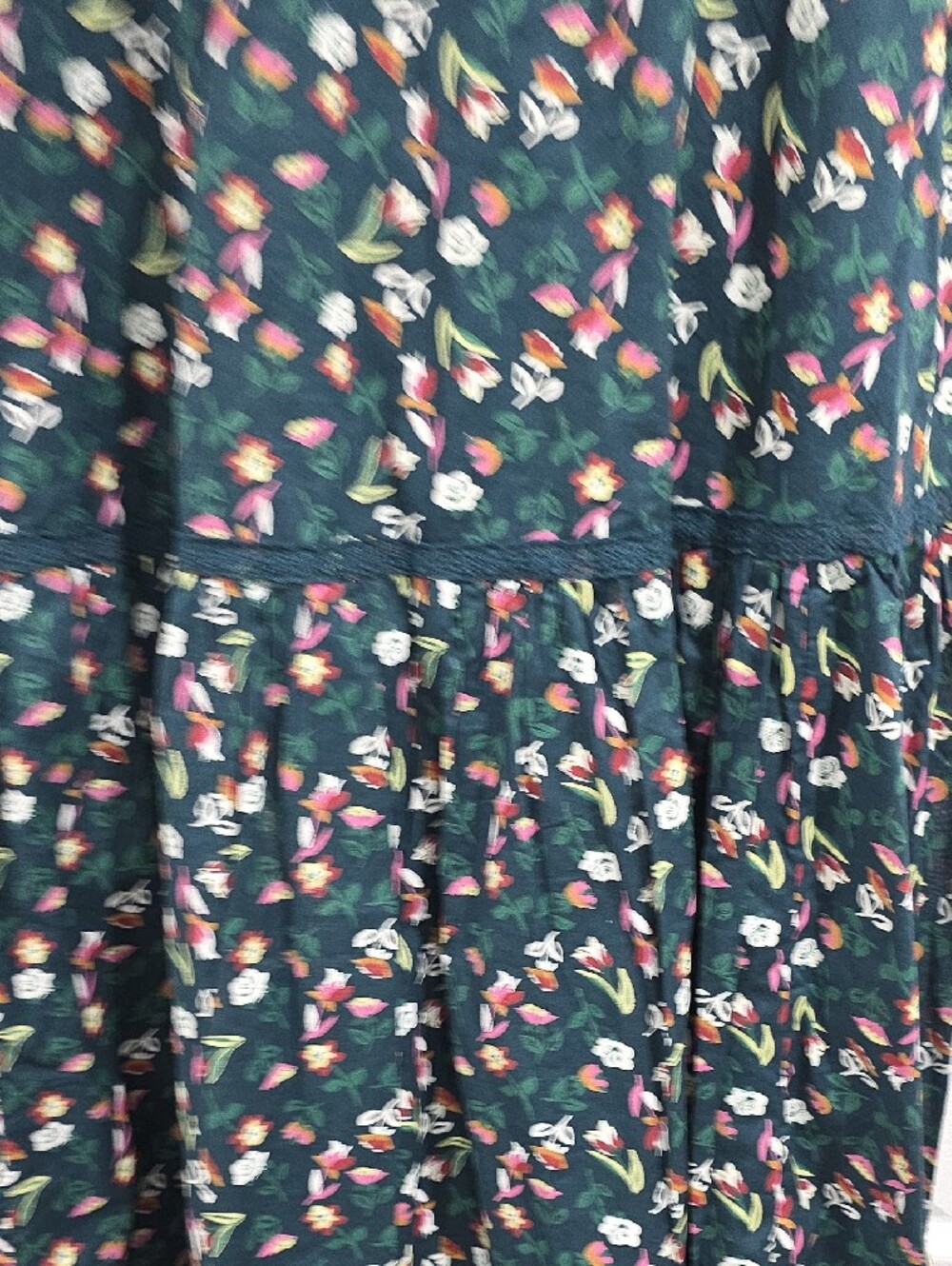 DownEast Dark Green Floral Midi Dress with Ruffle Hem - Picture 4 of 5